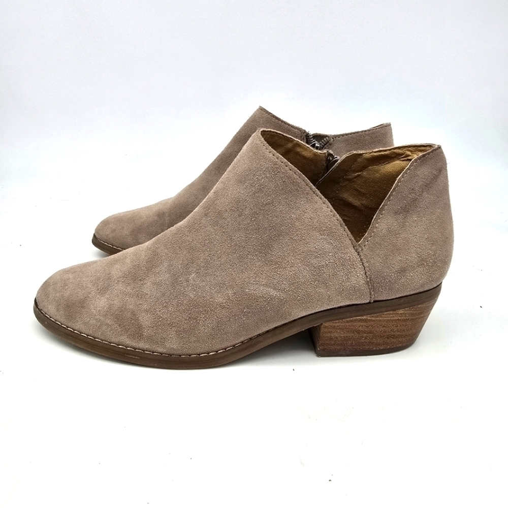 Lucky Brand Taupe Suede Ankle Booties